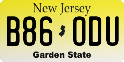 NJ license plate B86ODU