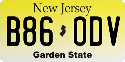 NJ license plate B86ODV