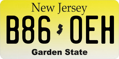 NJ license plate B86OEH