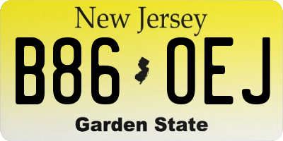 NJ license plate B86OEJ