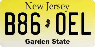 NJ license plate B86OEL