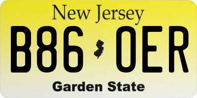 NJ license plate B86OER