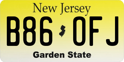 NJ license plate B86OFJ