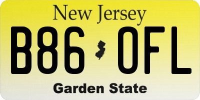NJ license plate B86OFL