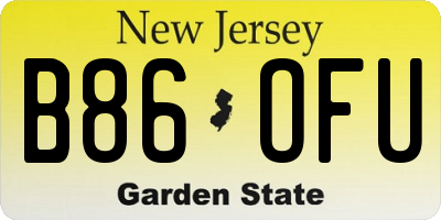 NJ license plate B86OFU