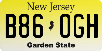 NJ license plate B86OGH
