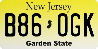 NJ license plate B86OGK
