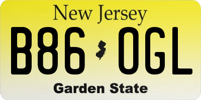 NJ license plate B86OGL