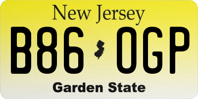NJ license plate B86OGP