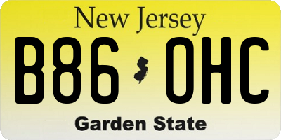 NJ license plate B86OHC