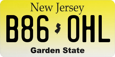 NJ license plate B86OHL