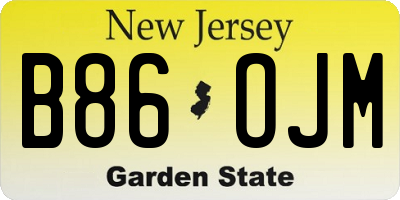 NJ license plate B86OJM