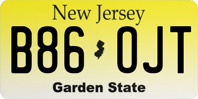 NJ license plate B86OJT
