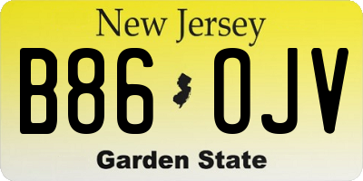 NJ license plate B86OJV