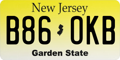 NJ license plate B86OKB