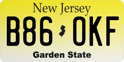 NJ license plate B86OKF