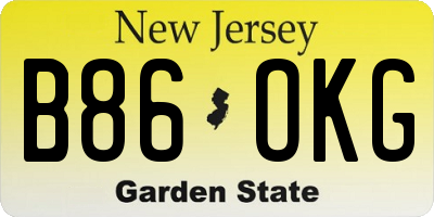NJ license plate B86OKG