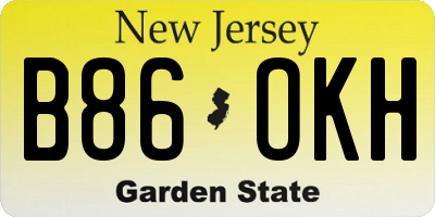 NJ license plate B86OKH