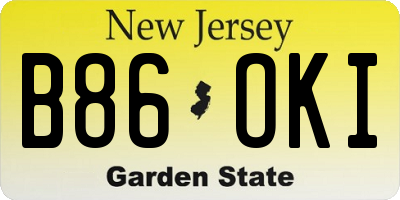 NJ license plate B86OKI
