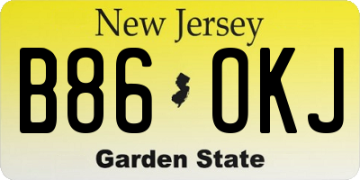 NJ license plate B86OKJ