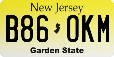 NJ license plate B86OKM