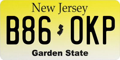 NJ license plate B86OKP
