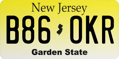 NJ license plate B86OKR