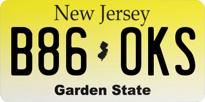 NJ license plate B86OKS