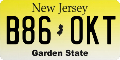 NJ license plate B86OKT