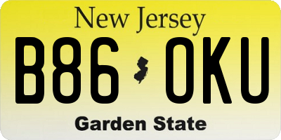 NJ license plate B86OKU