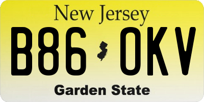 NJ license plate B86OKV