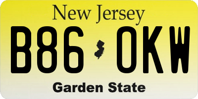 NJ license plate B86OKW