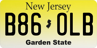 NJ license plate B86OLB