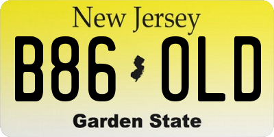 NJ license plate B86OLD