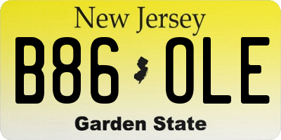 NJ license plate B86OLE