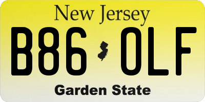 NJ license plate B86OLF