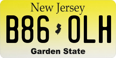 NJ license plate B86OLH