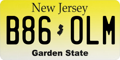 NJ license plate B86OLM