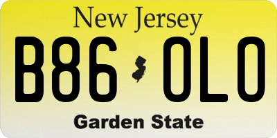 NJ license plate B86OLO