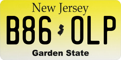 NJ license plate B86OLP