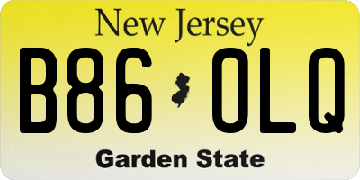 NJ license plate B86OLQ