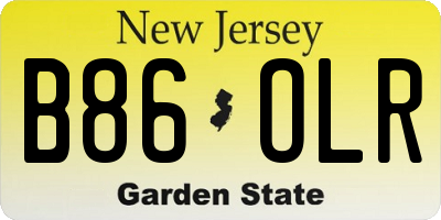 NJ license plate B86OLR