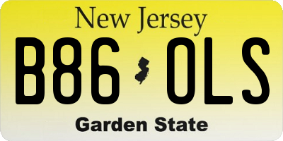 NJ license plate B86OLS