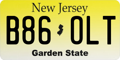 NJ license plate B86OLT