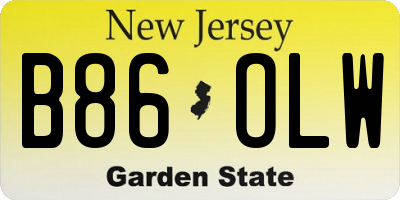 NJ license plate B86OLW