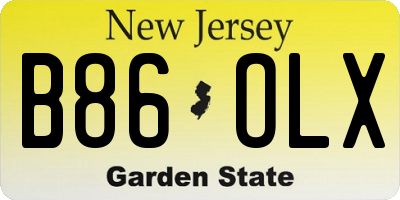 NJ license plate B86OLX