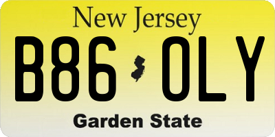 NJ license plate B86OLY
