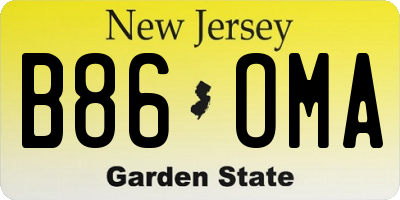 NJ license plate B86OMA