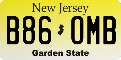NJ license plate B86OMB