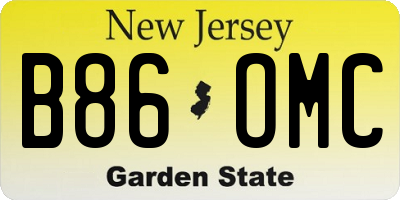 NJ license plate B86OMC
